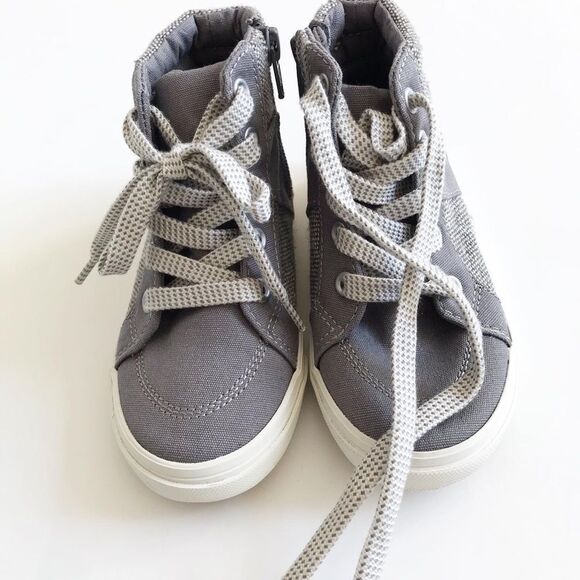 Old Navy gray zip up hi-top sneakers EUC size 9 - Picture 3 of 6